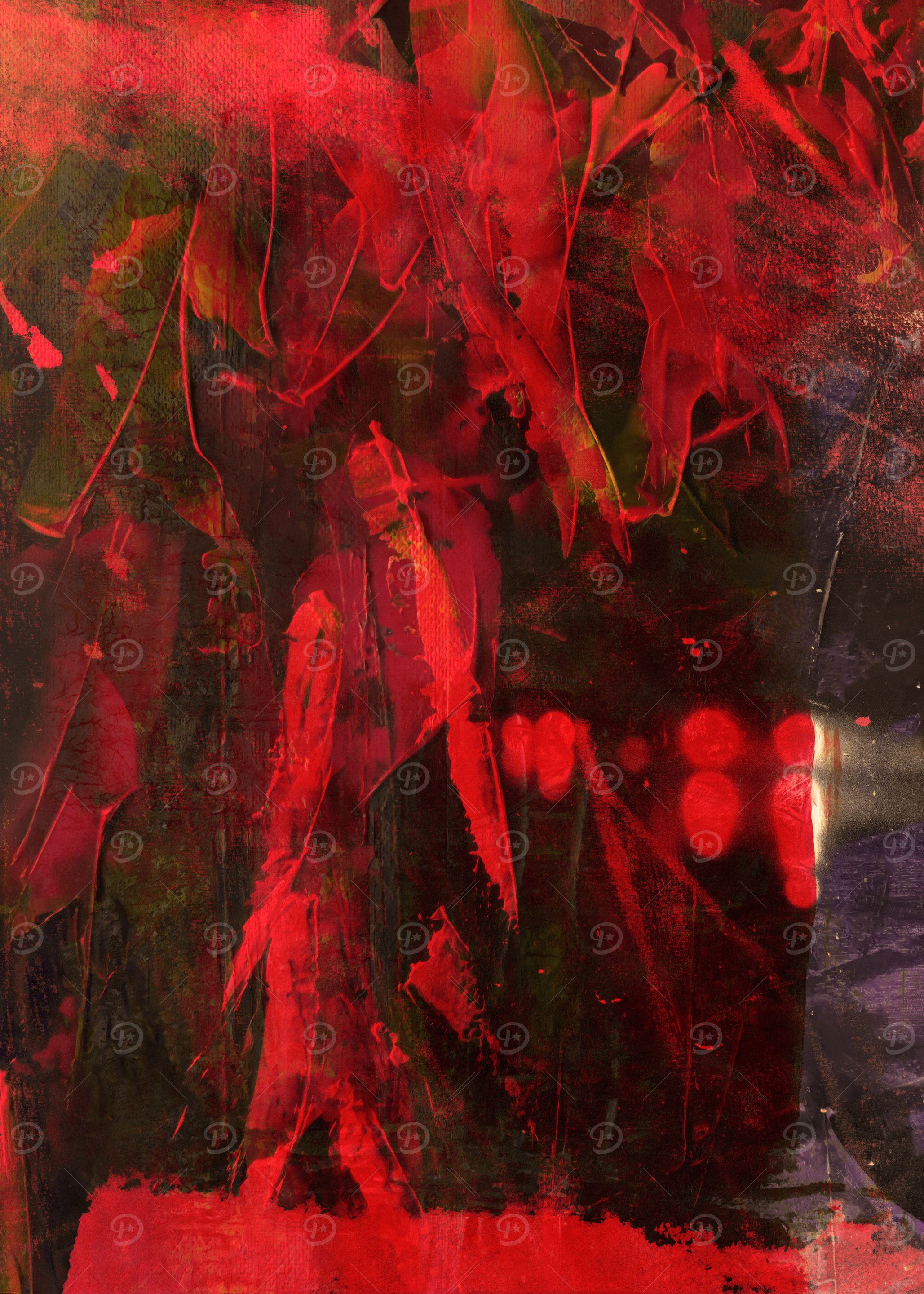 Abstract Red and Black Painting