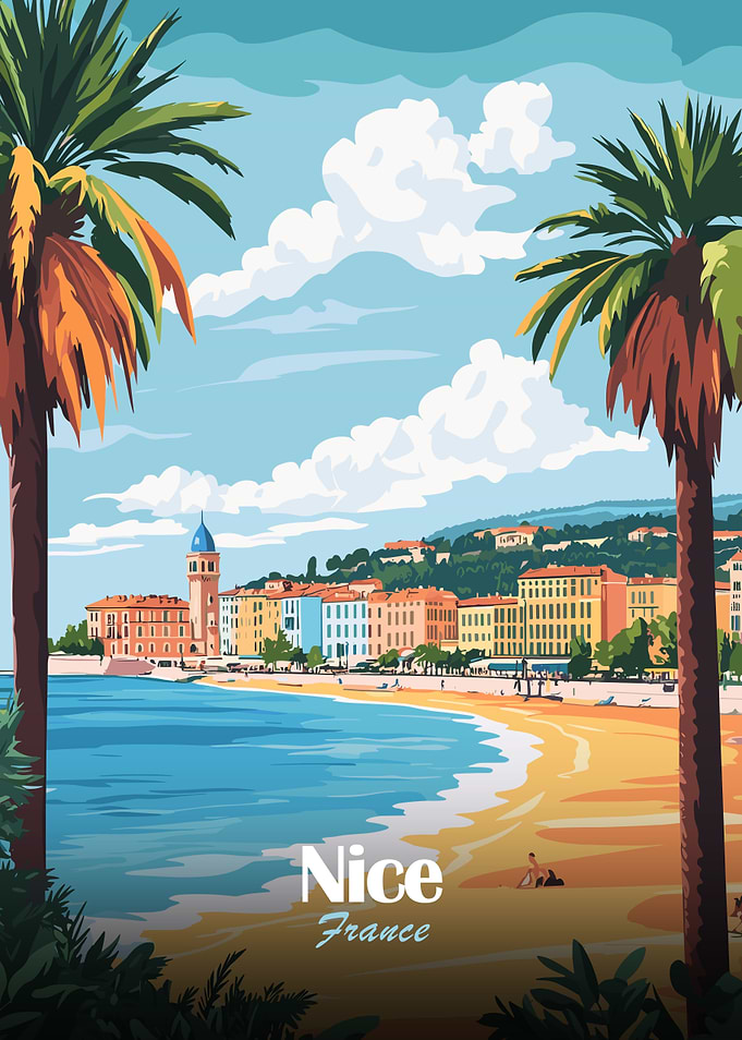 Nice, France Travel Poster
