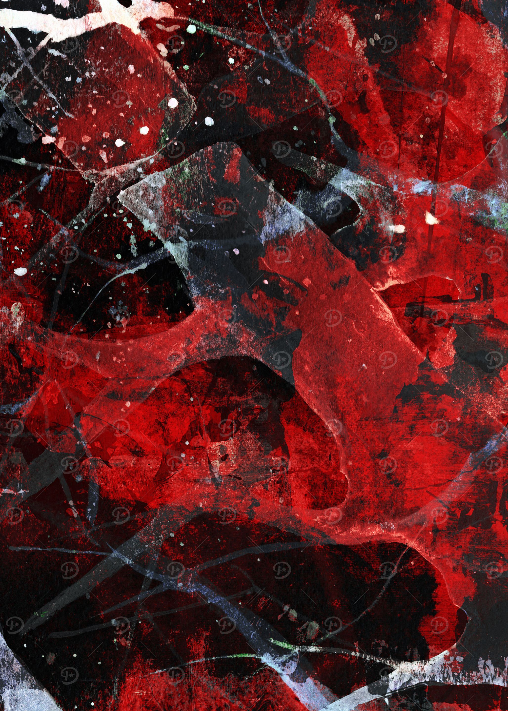 Abstract Red and Black Painting