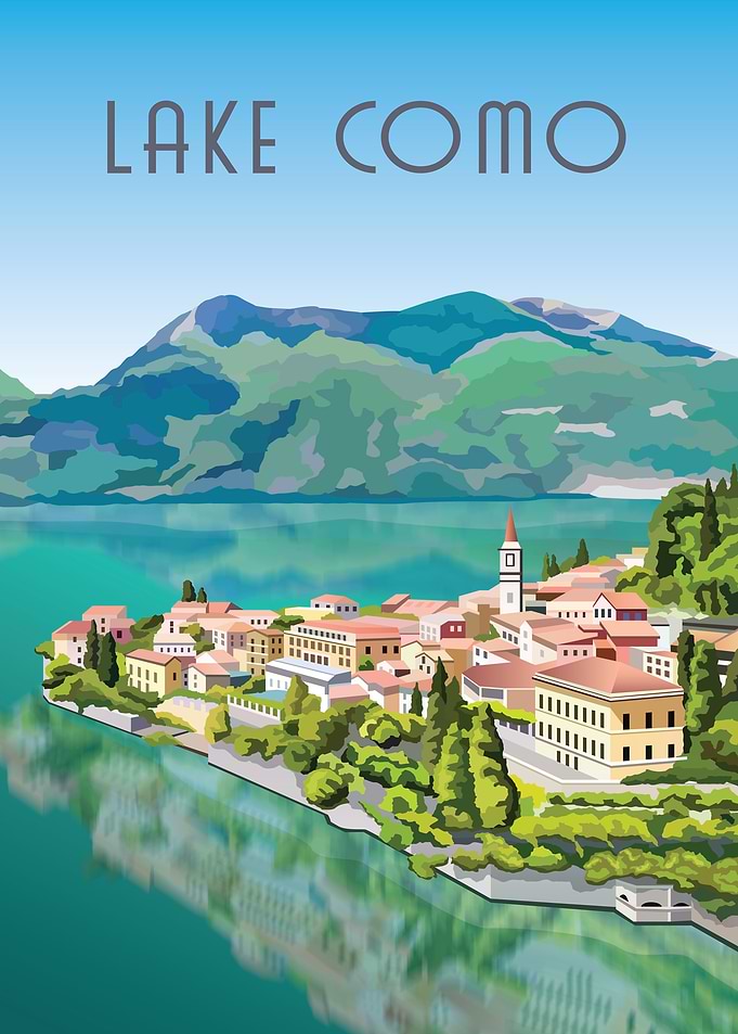 Lake Como Illustration