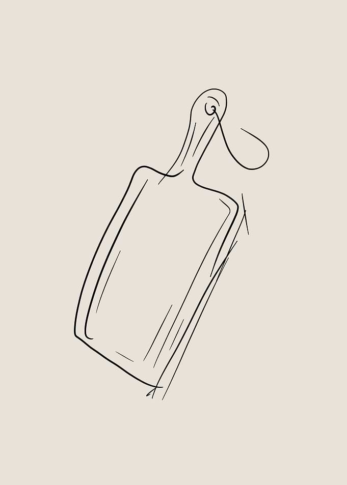 Cutting Board Line Art