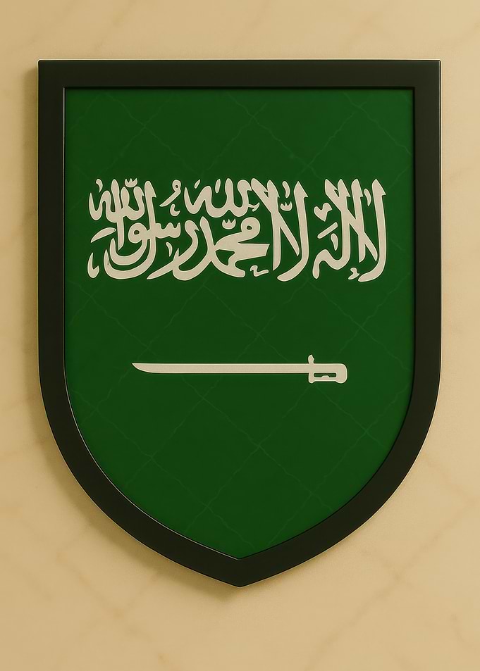 Saudi Arabia Flag Shield - Marble look