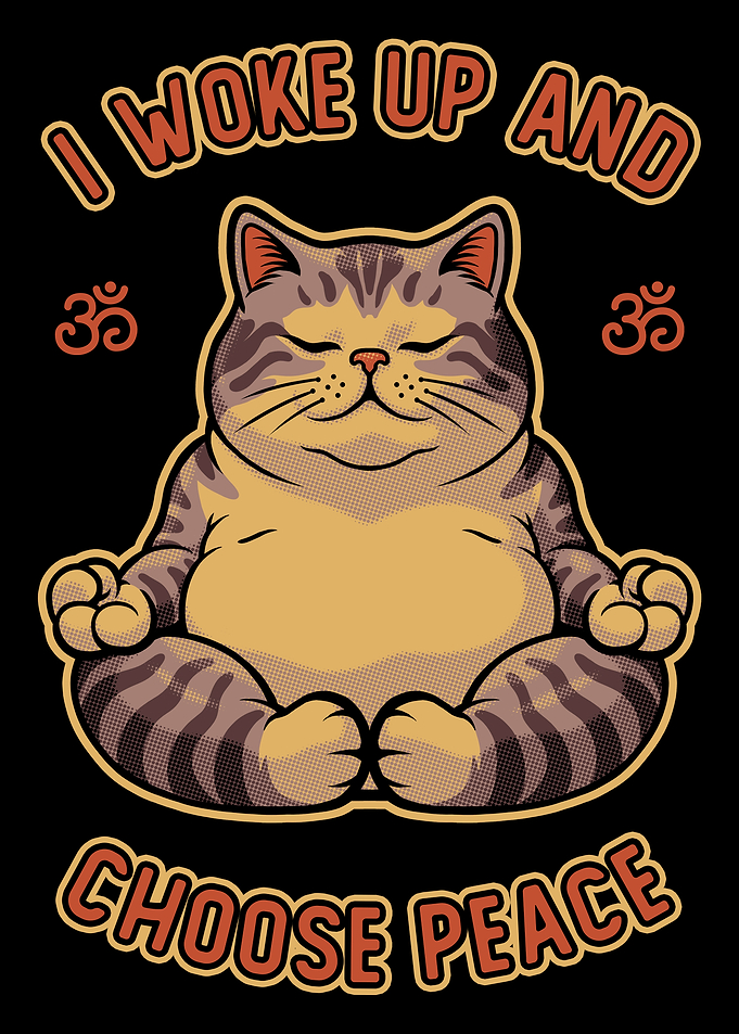 Meditating Cat Choosing Peace