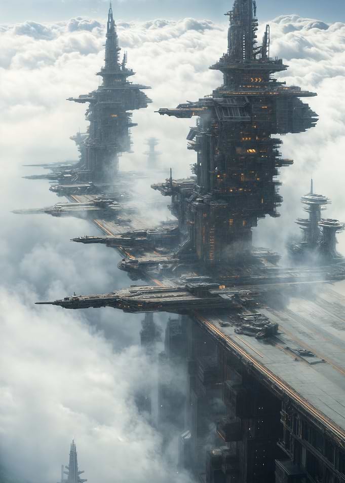 Futuristic City in the Clouds