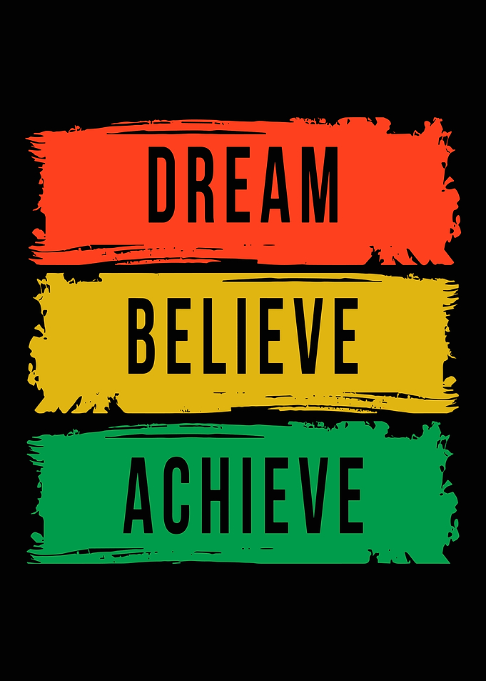 Dream Believe Achieve Inspirational Graphic
