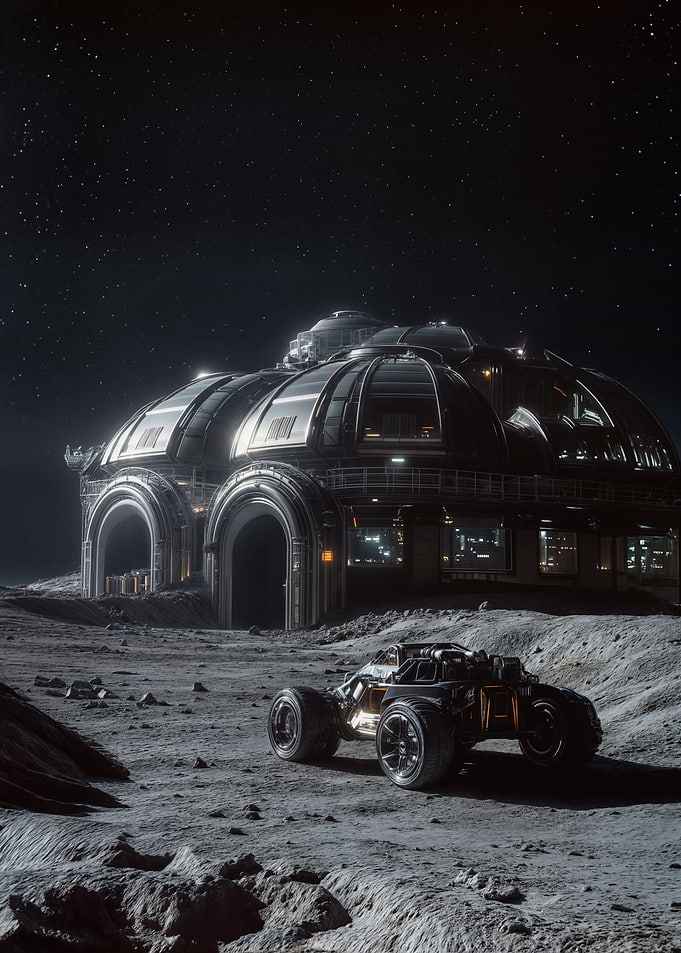 Lunar Base with Rover