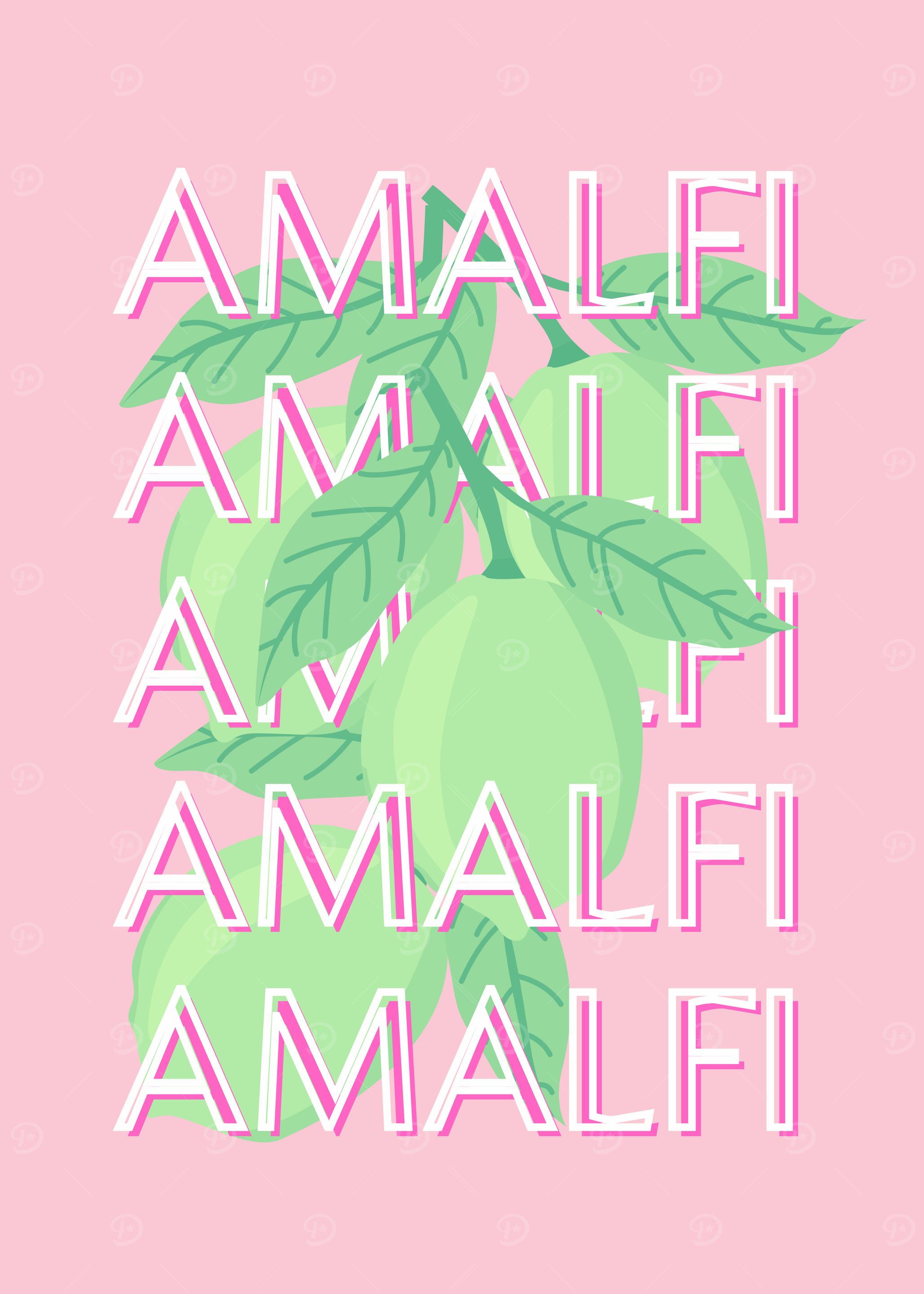 Amalfi Lemons Pink Background