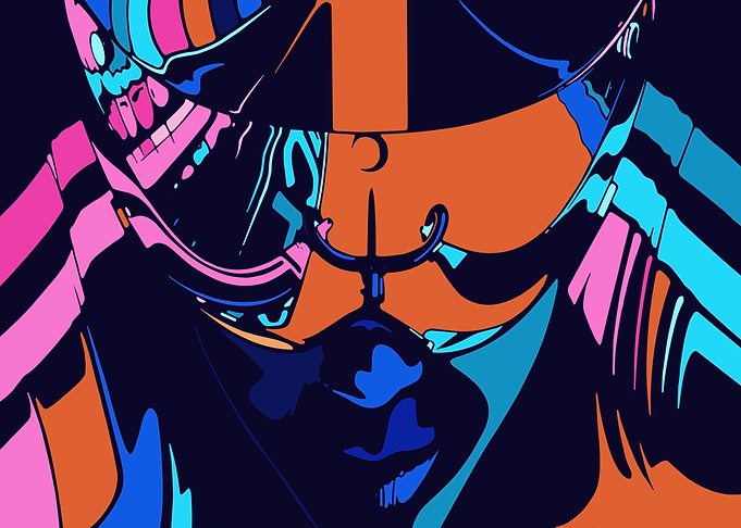 Abstract Colorful Face Illustration