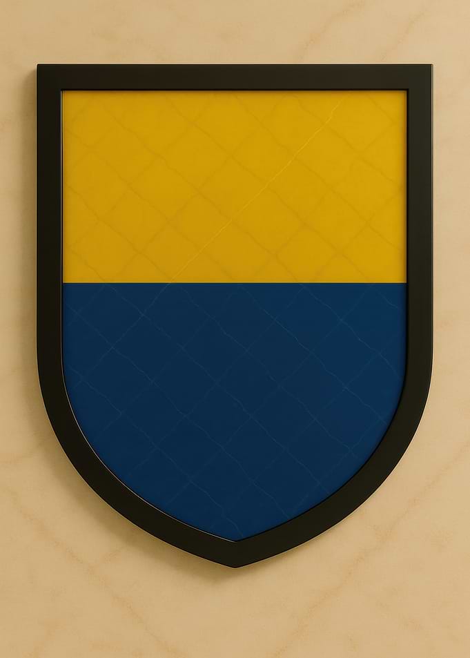 Ukrainian Flag Shield Framed Art - Marble look