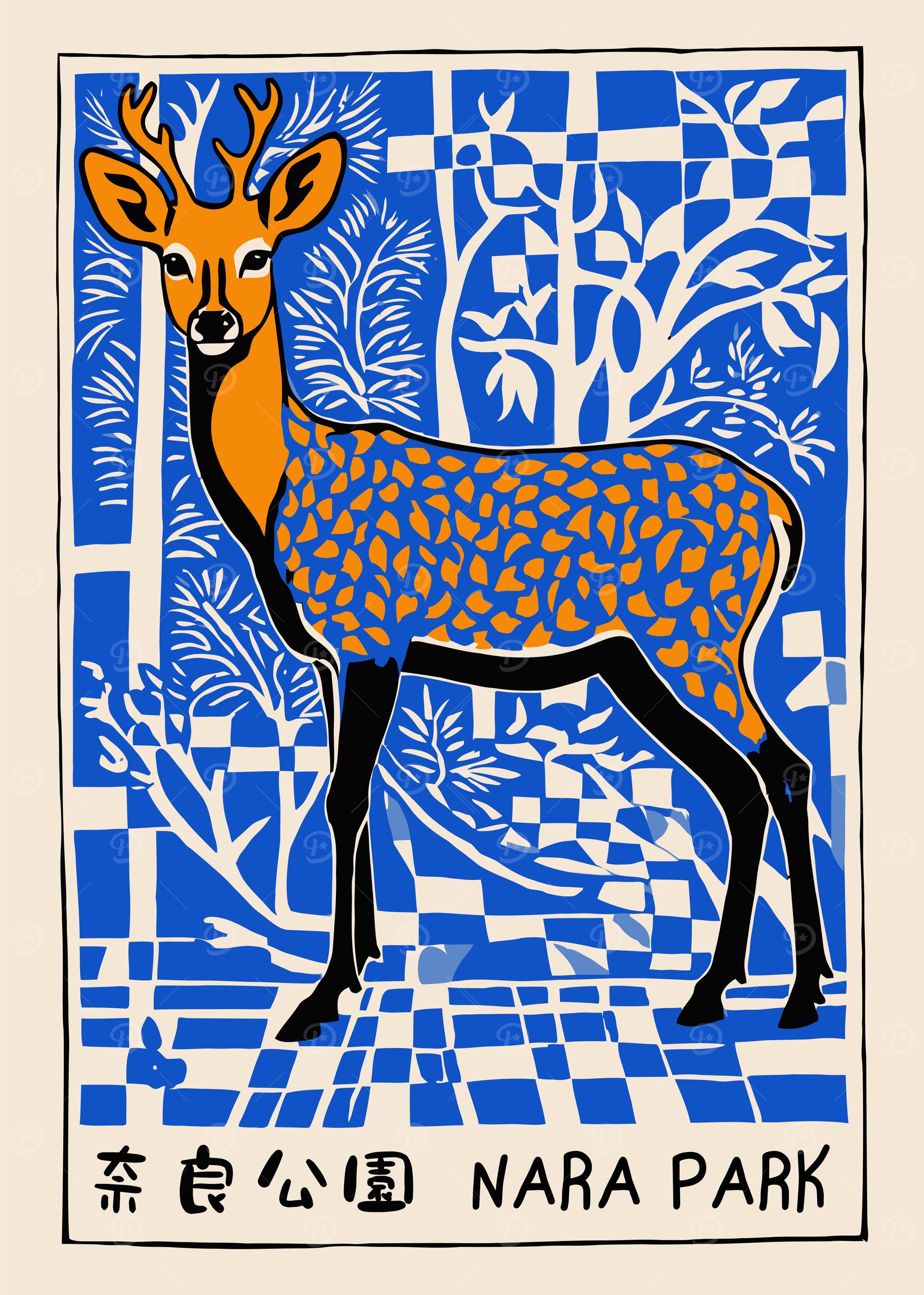 Nara Park Deer Illustration
