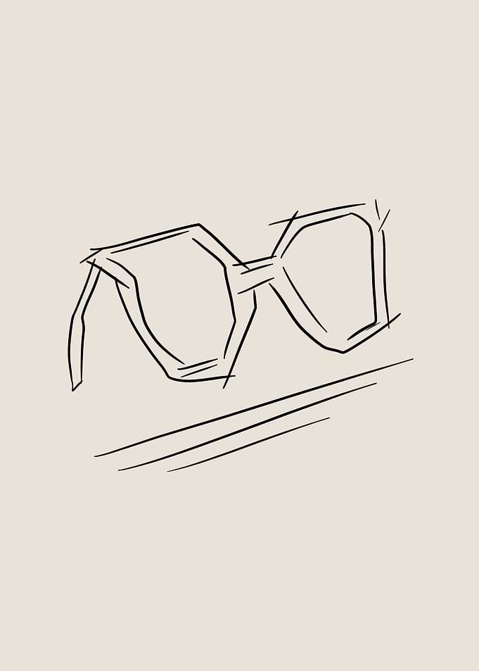 Glasses Line Art