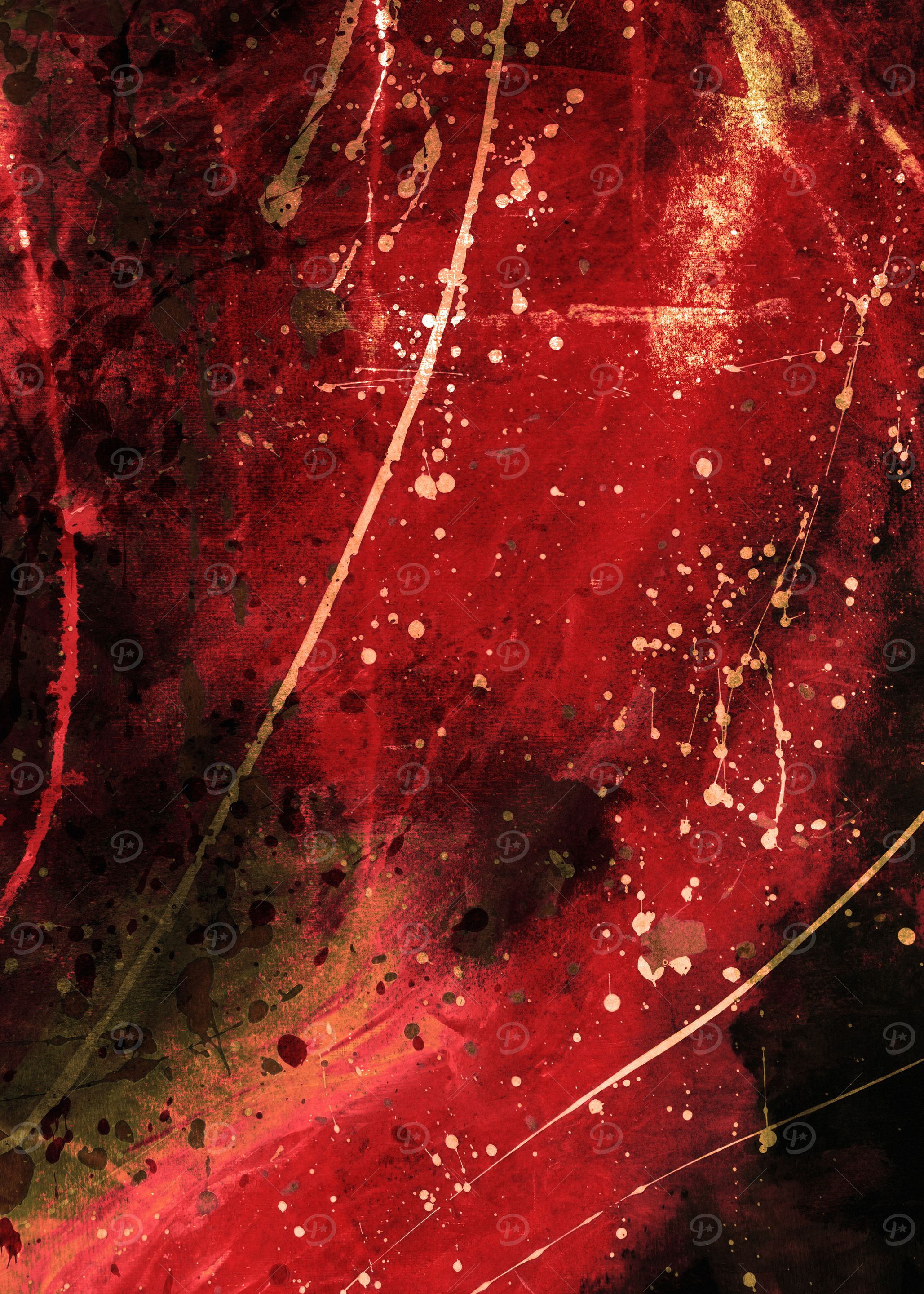 Abstract Red and Black Splatter Art