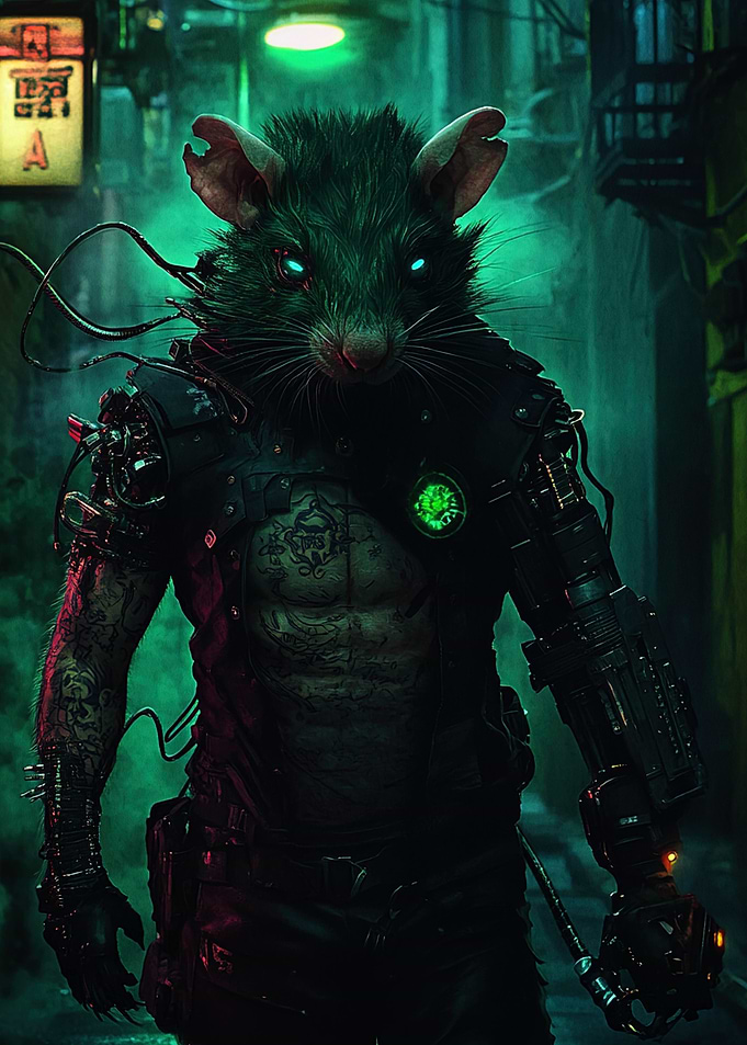 Cyberpunk Rat Warrior