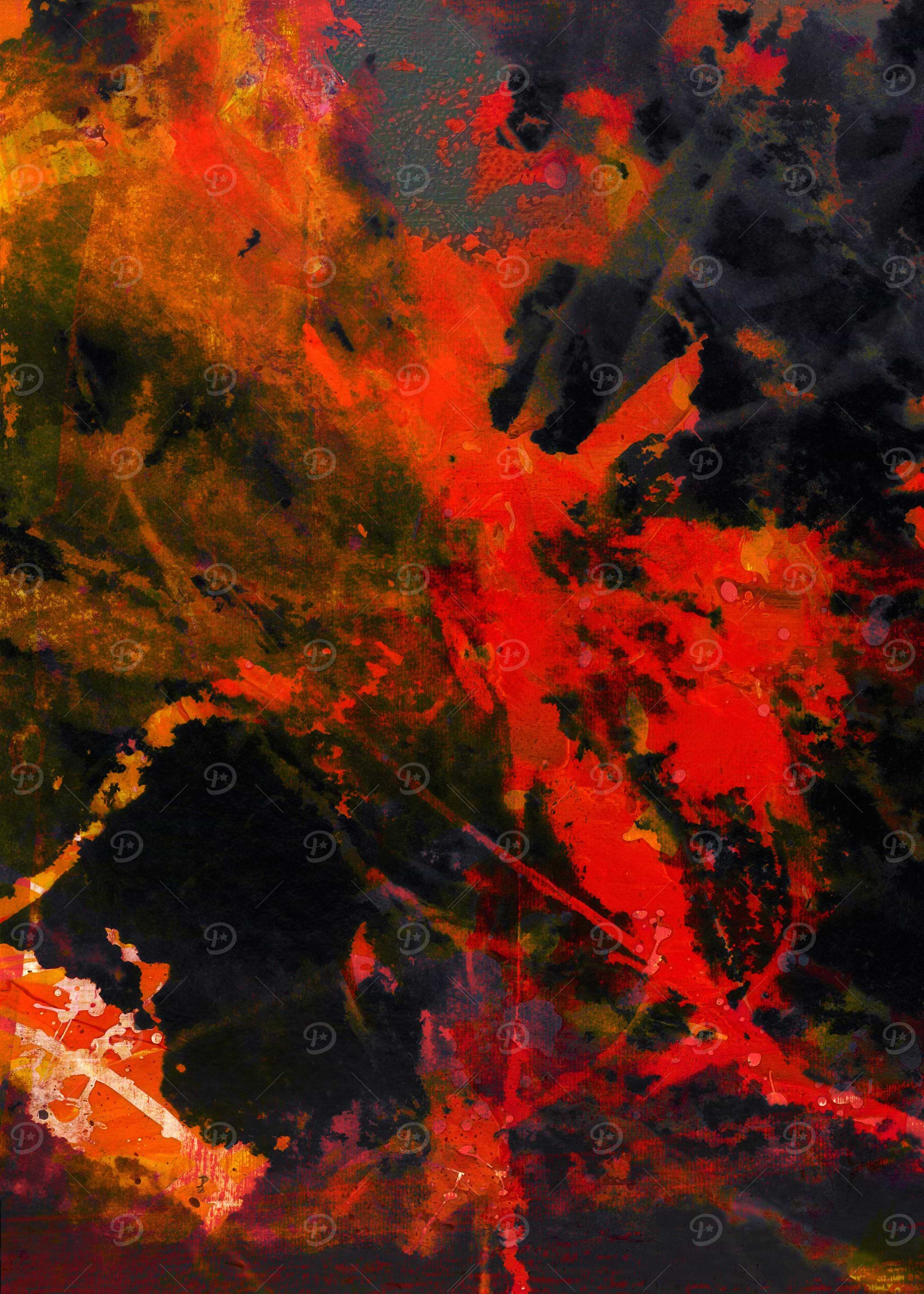 Abstract Red and Black Art
