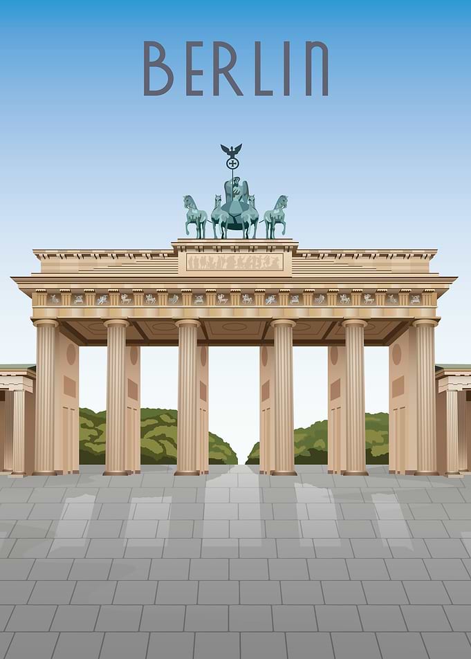 Berlin Brandenburg Gate Illustration