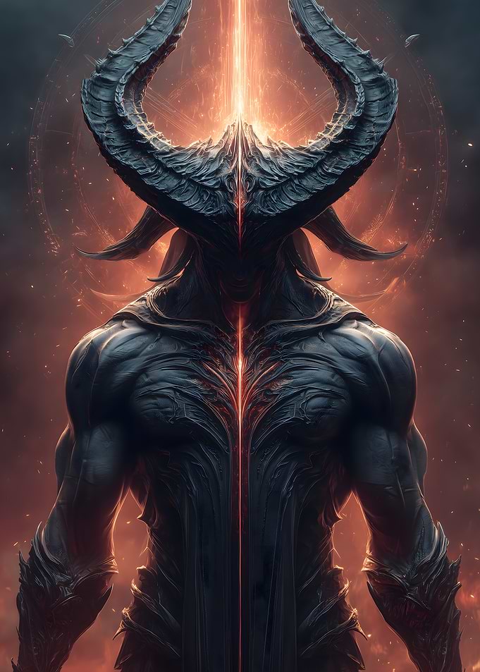 Horned Demon with Glowing Energy