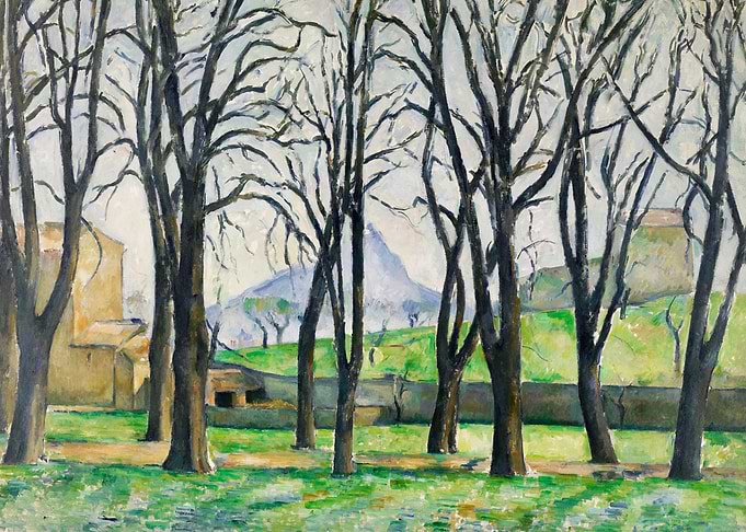 Trees and Mountain Landscape Painting
