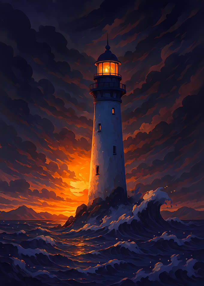 Lighthouse at Sunset