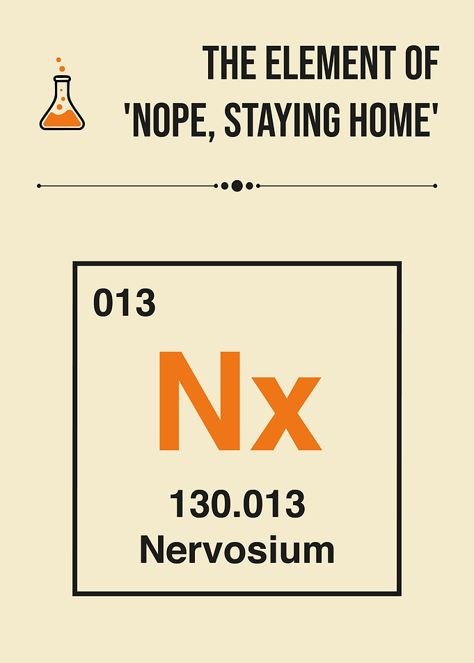 Element of Nope Staying Home Funny Periodic Table Introvert Humor