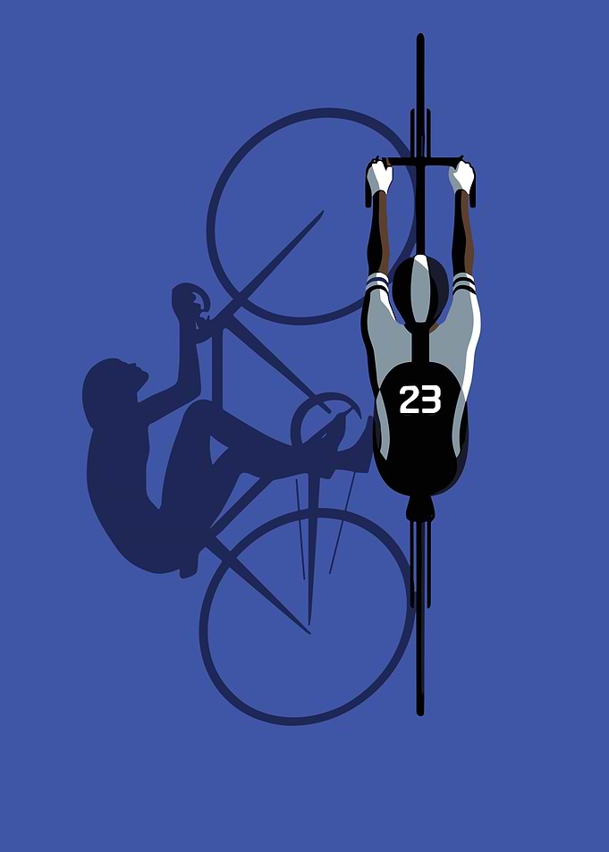 Cyclist Illustration with Shadow