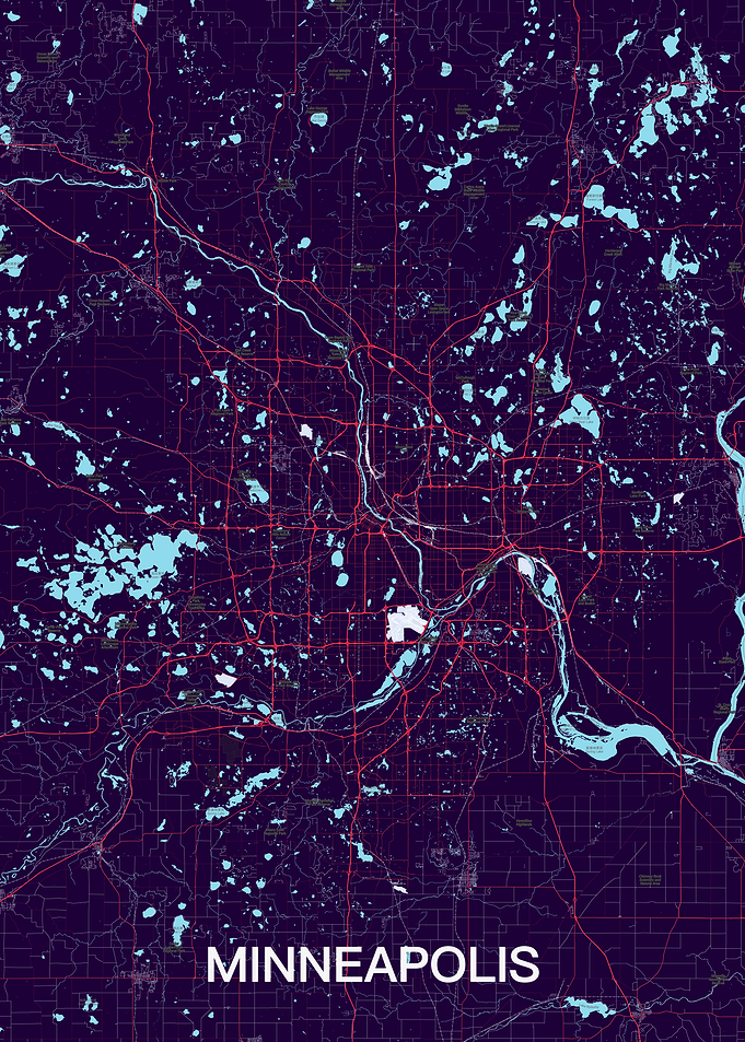 Minneapolis City Map Art