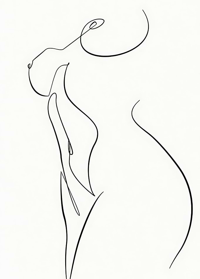 Minimalist Woman body Line Art