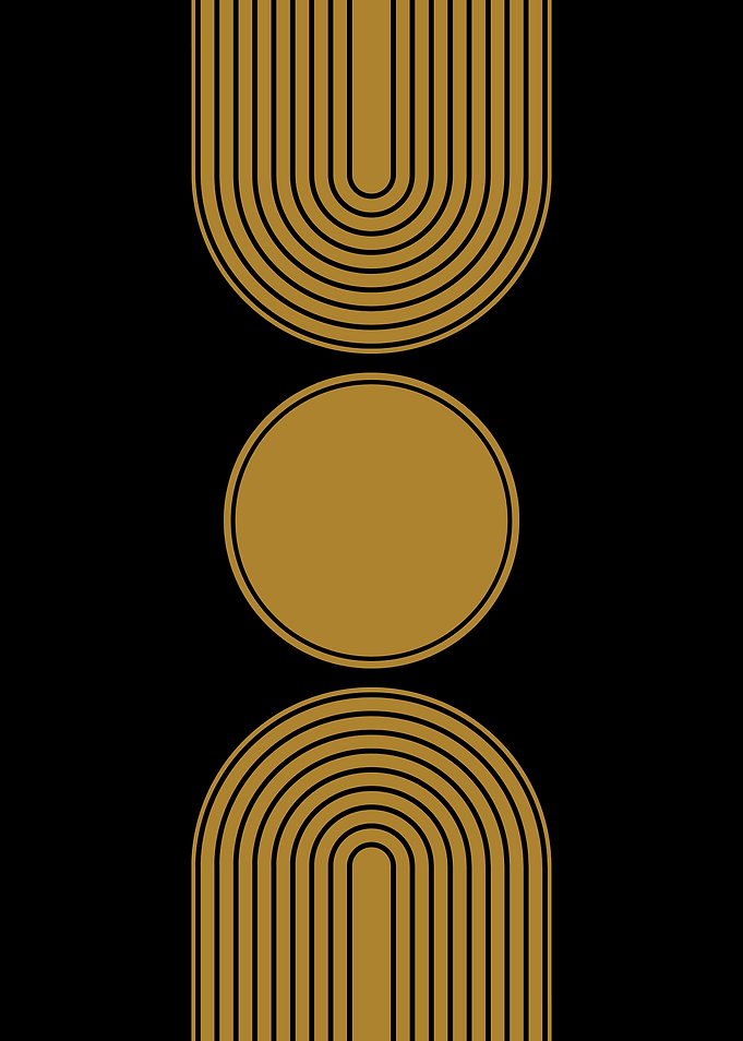 Minimalist Geometric Art on Black
