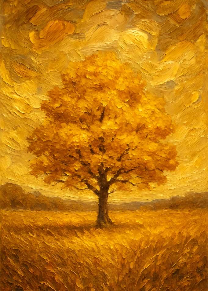 Golden Tree in Field