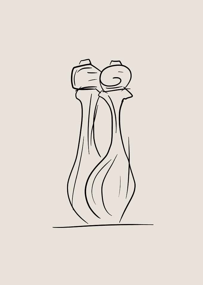 Pepper Shakers Line Art