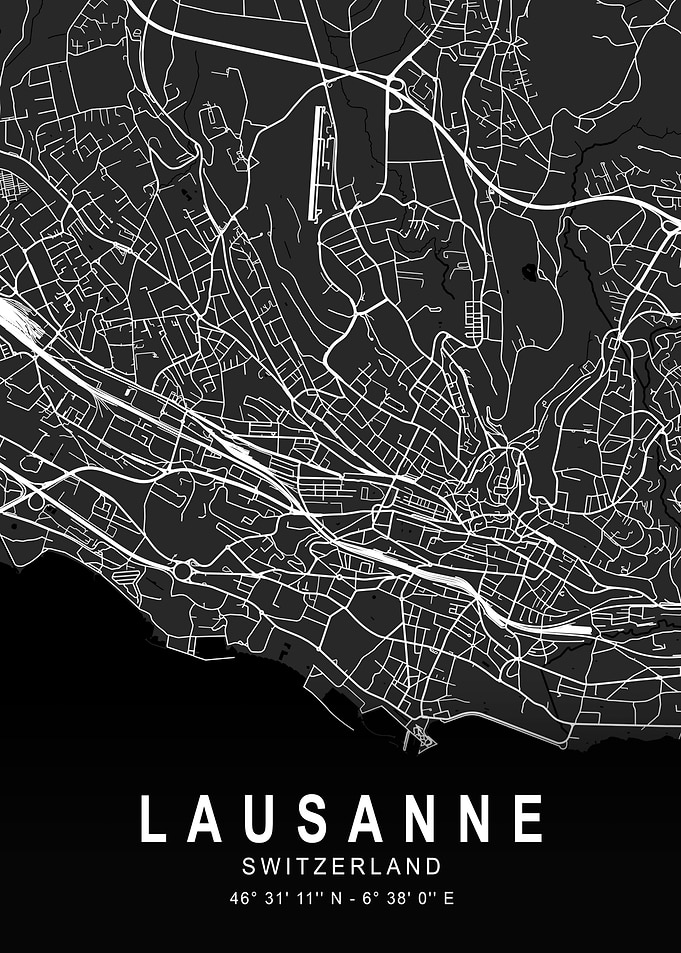 Lausanne Dark Map
