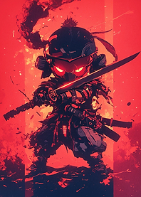 Red Ninja Warrior with Katana