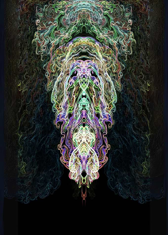 Abstract Colorful Figure on Black Background