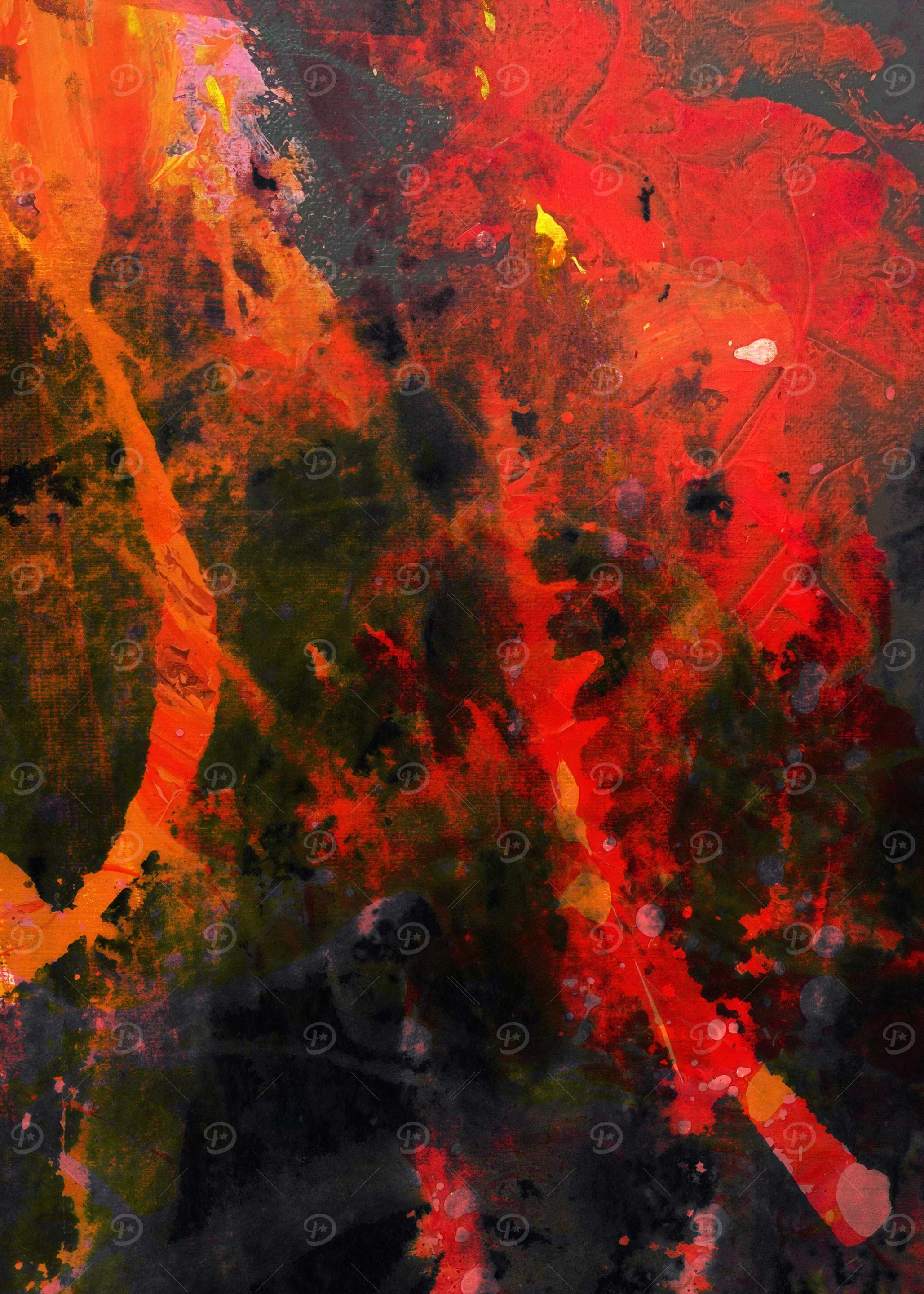Abstract Painting: Red and Black
