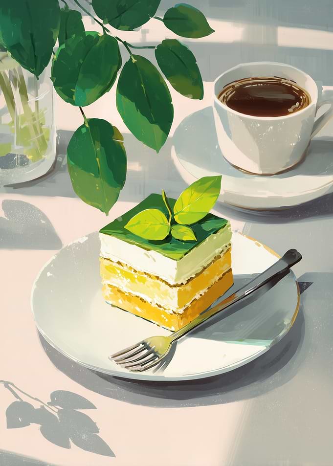 Cake and Coffee Still Life
