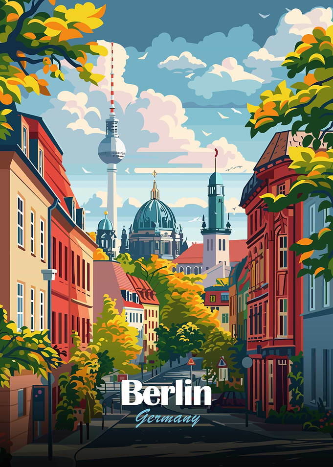 Berlin, Germany Cityscape Illustration