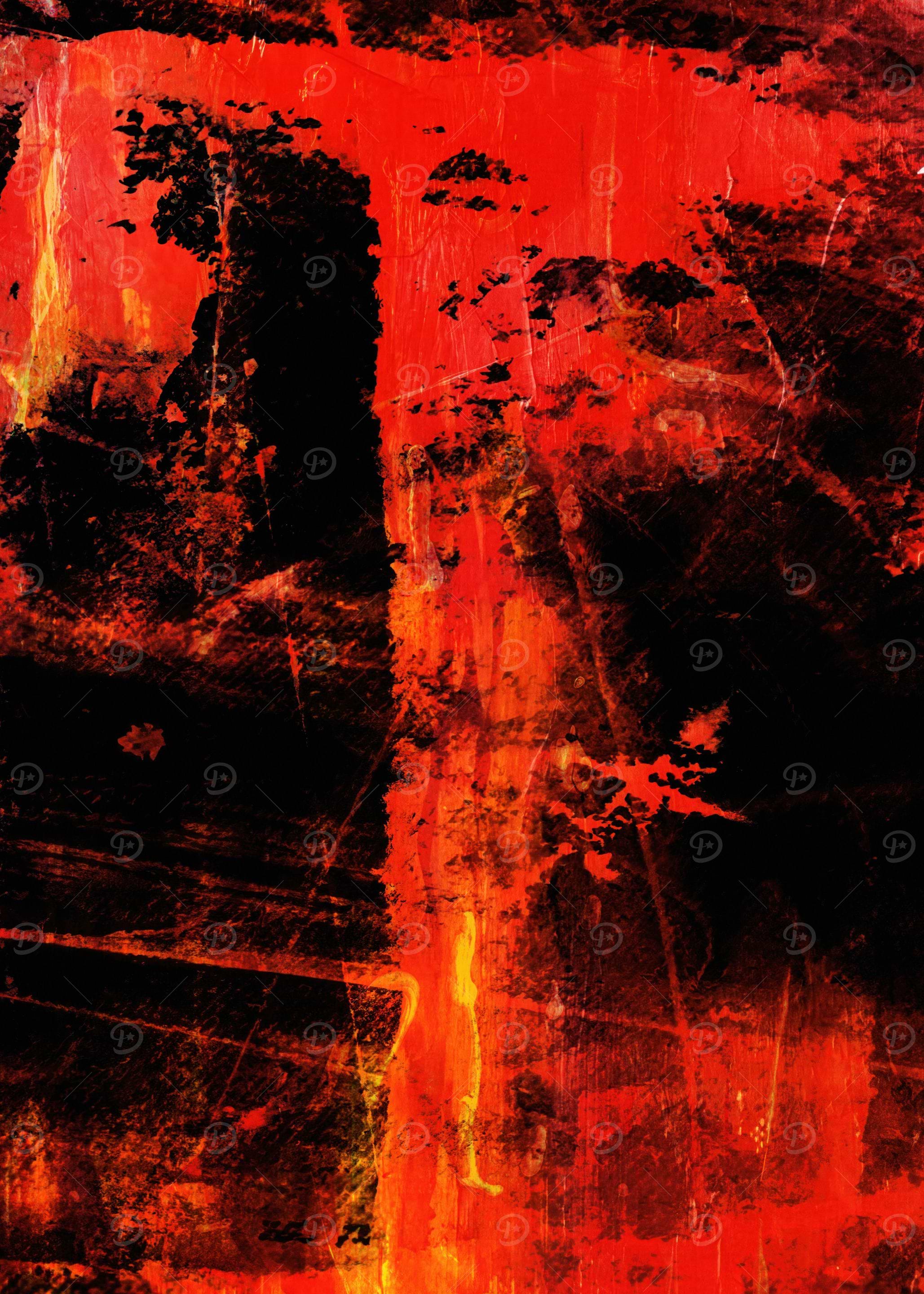 Abstract Red and Black Painting