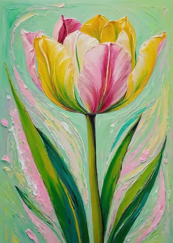 Colorful Tulip Painting