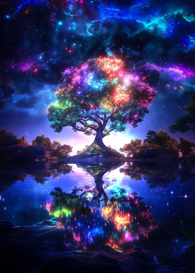 Colorful Tree Reflection in Water