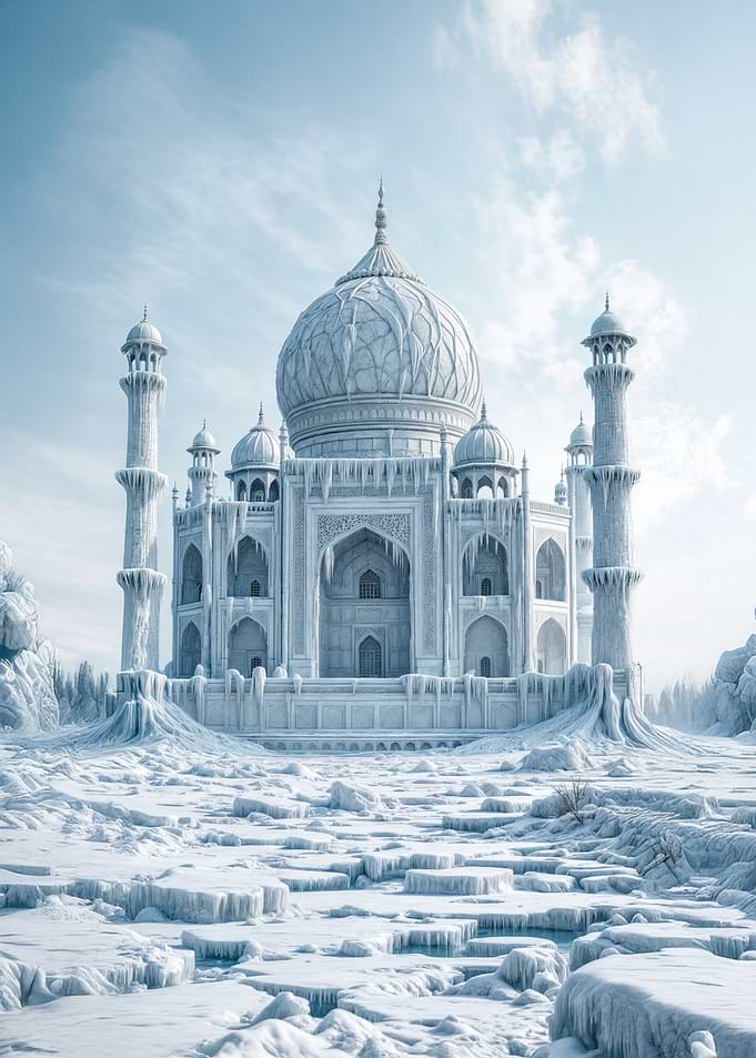 Icy Taj Mahal