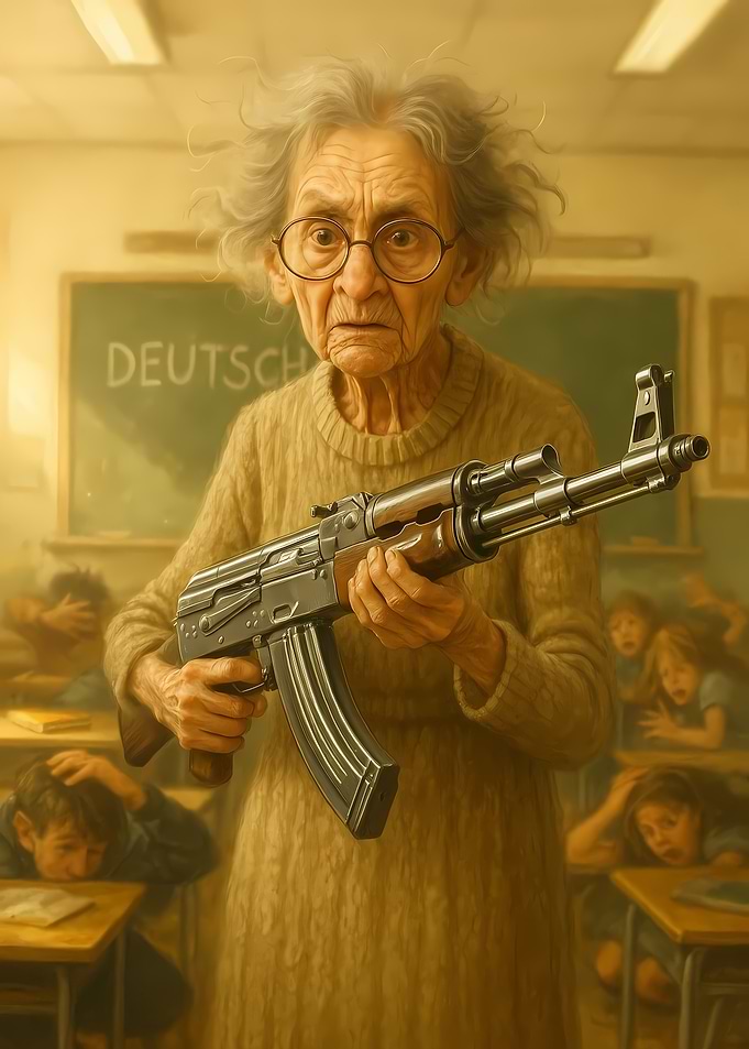 Armed Teacher in Classroom