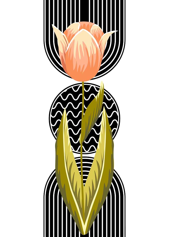 Tulip with Geometric Shapes