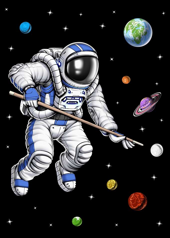 Astronaut Pool Player
