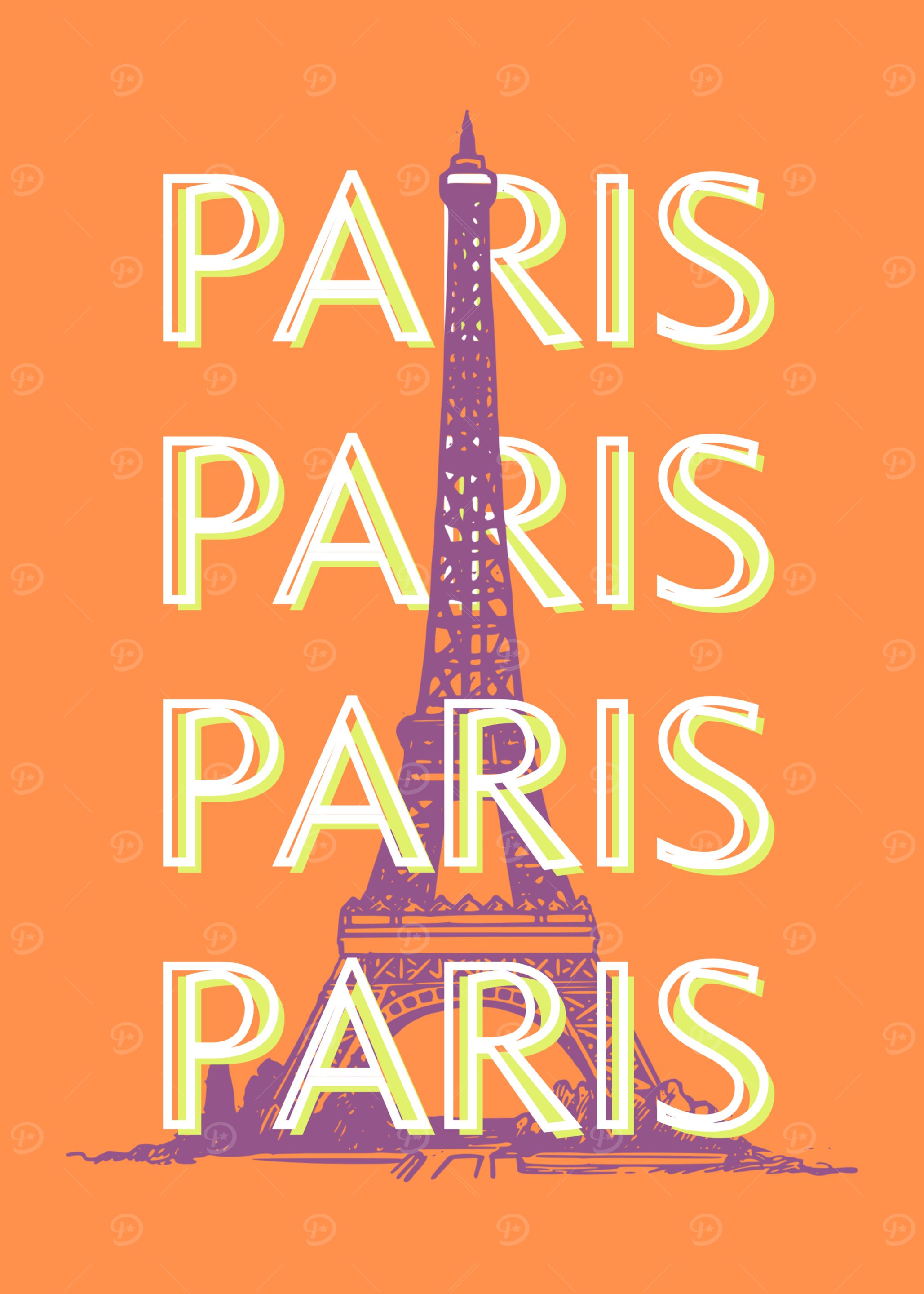 Paris Eiffel Tower Graphic Art