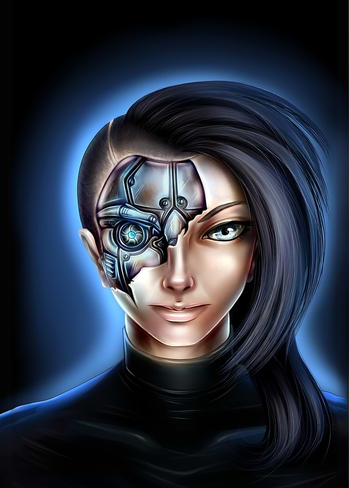 Cyborg Woman Portrait