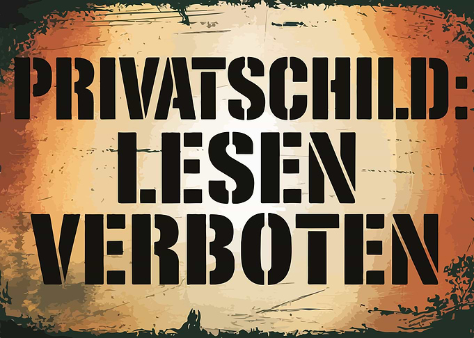 Privatschild: Lesen Verboten Sign