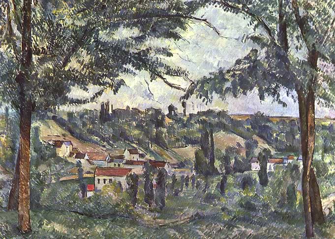 Impressionist Village Landscape Painting