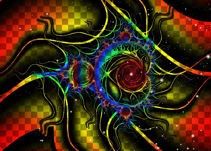 'Plugged In' Colorful Fractal Abstract