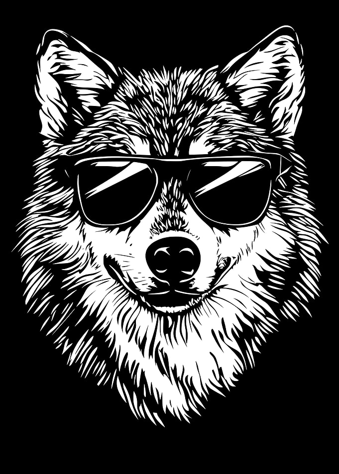 Cool Wolf with Sunglasses