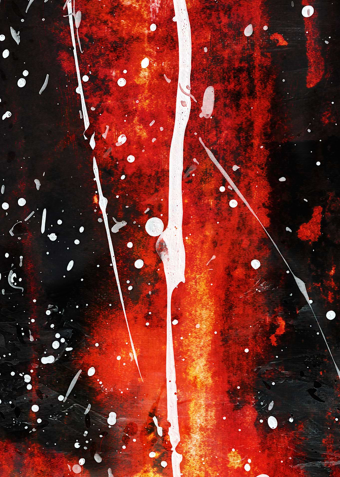 Abstract Red and Black Splatter Art