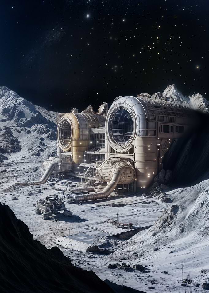 Lunar Base with Vehicle